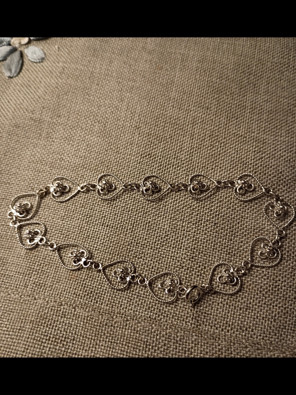 Delicate Heart Link Silver Bracelet - Women's Jewelry